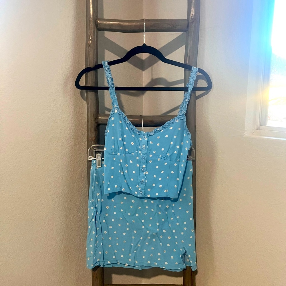Lottie Moss Blue Daisy Two Piece Set